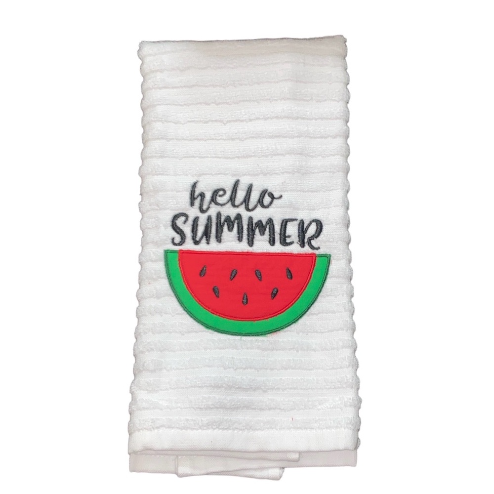 Embroidered kitchen towel “hello summer”